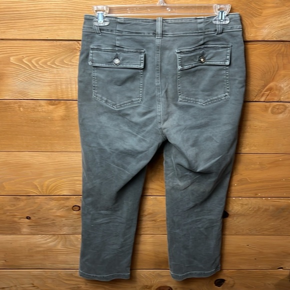 Faherty Women’s Slim Straight Leg Cropped Utility Pants Washed green Women's 29 - Picture 4 of 10